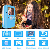 Instant Camera for Kids,Kids Camera with Print Paper,2.4 Inch TFT,Puzzle Game,USB Rechargeable,1080P HD Video 12MP Kids Digital Camera,Creative Print Camera Best Gift for Boys Girls
